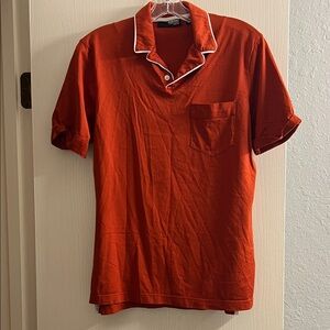 Murano Rust Polo Shirt with White Trim
